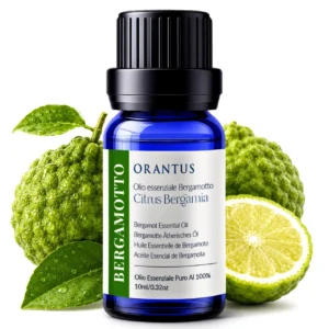 Olio essenziale di bergamotto Orantus con frutto di bergamotto fresco