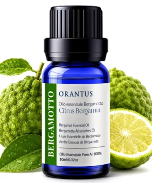 Olio essenziale di bergamotto Orantus con frutto di bergamotto fresco