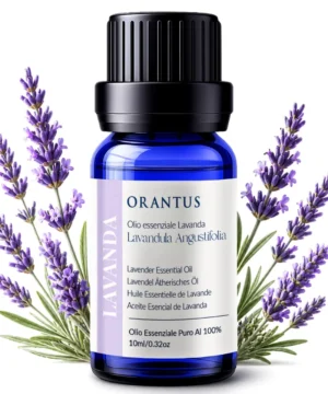 Olio essenziale di lavanda Orantus con fiori di lavanda naturali