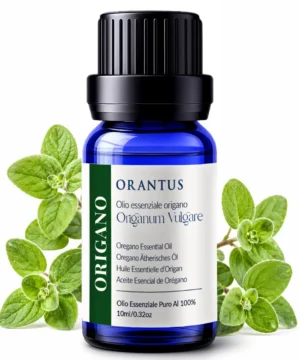 Olio essenziale di origano Orantus con foglie fresche di Origanum Vulgare