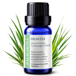 Olio essenziale di palmarosa Orantus con foglie di Cymbopogon Martinii