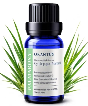 Olio essenziale di palmarosa Orantus con foglie di Cymbopogon Martinii